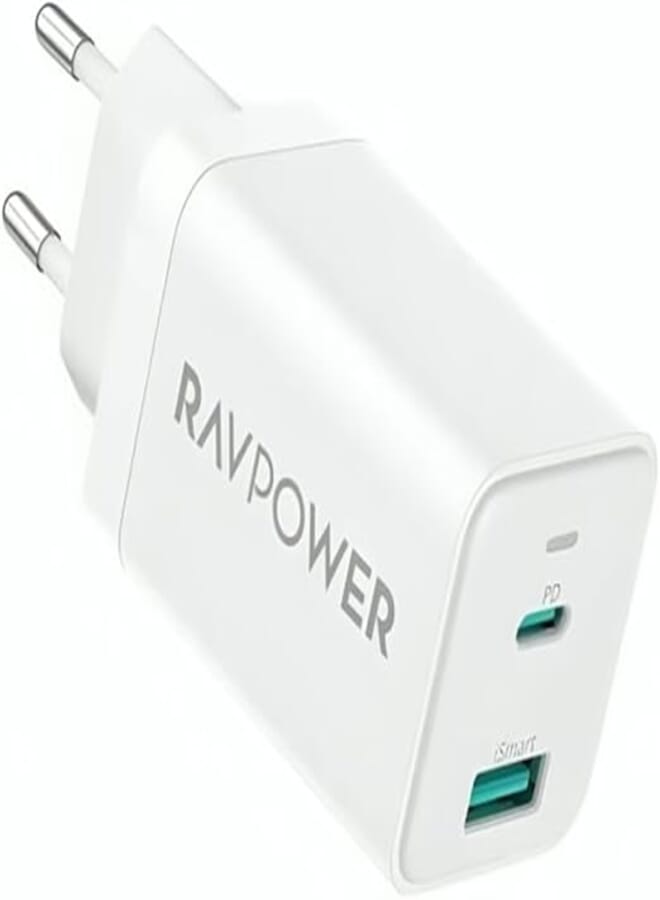 RAVPower- RP-PC171 Wall Charger2 Out USBA-TYPE C 45W White |18 Months Warranty